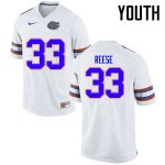 Youth Florida Gators #33 David Reese NCAA Nike White Authentic Stitched College Football Jersey XZU4762EE